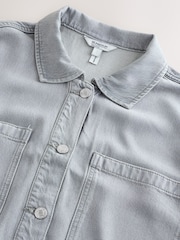 Grey N.Premium Denim Boyfriend Oversized Shirt - Image 8 of 9