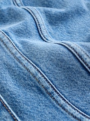 орто көк Denim - Кыска жеңдүү топ - 4ичинен 2 сүрөт