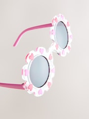 Red Hearts/White - Flower Sunglasses - تصویر 4 از 5