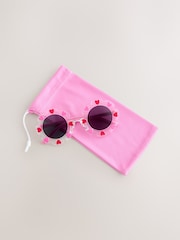 Red Hearts/White - Flower Sunglasses - تصویر 5 از 5