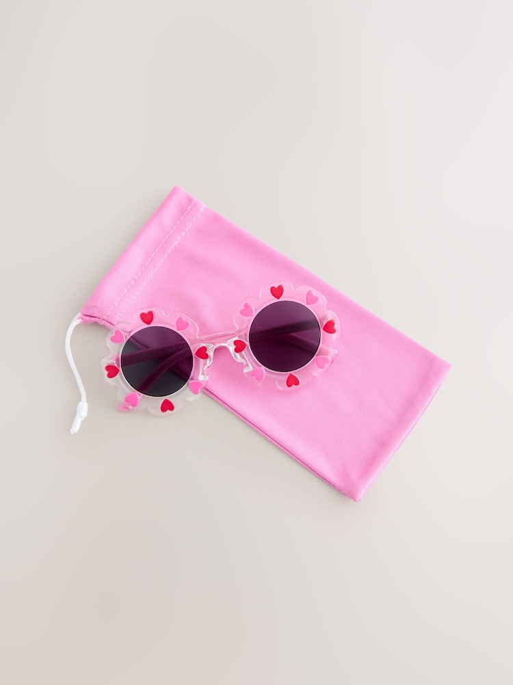Red Hearts/White - Flower Sunglasses - تصویر 5 از 5