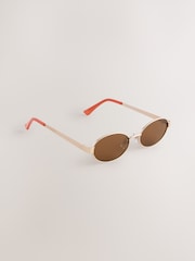 Gold (Metal) Oval Sunglasses - Image 1 of 3