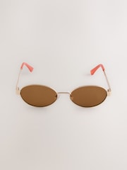 Gold (Metal) Oval Sunglasses - Image 2 of 3