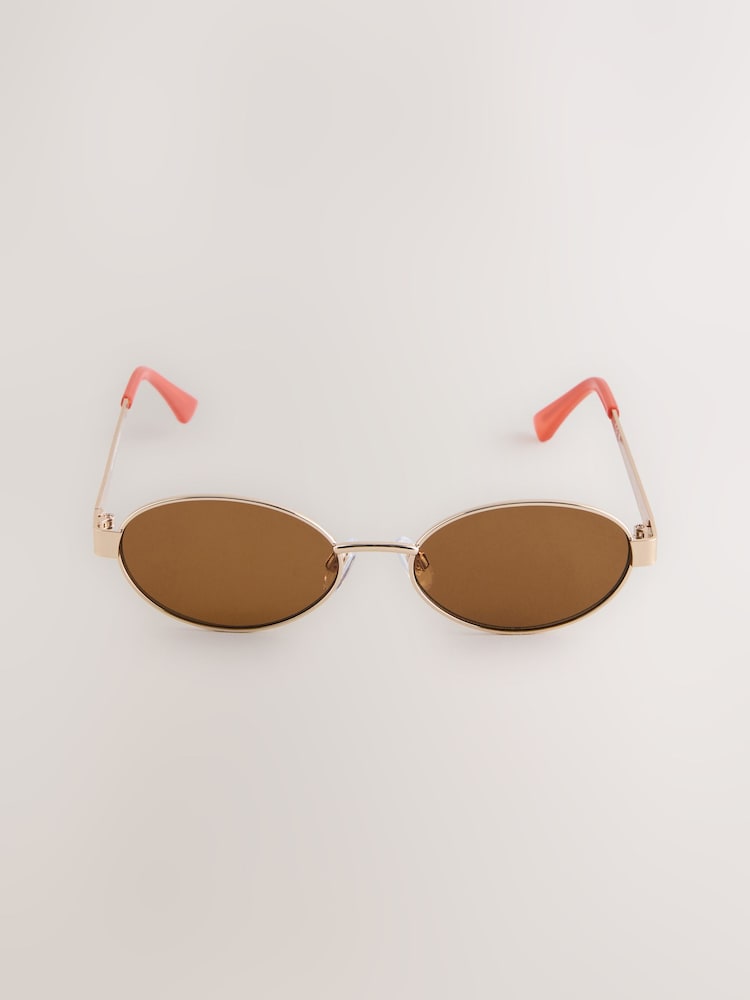 Gold (Metal) Oval Sunglasses - Image 2 of 3 Gold (Metal) Oval Sunglasses - Image 2 of 3