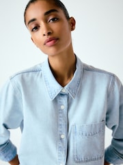 Bleach Blue Relaxed Fit Long Sleeve Denim Shirt - Image 3 of 5