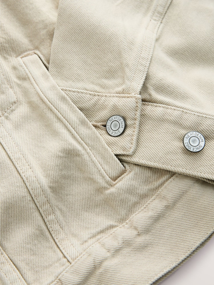 Stone Relaxed Denim Trucker Jacket - Image 8 of 8