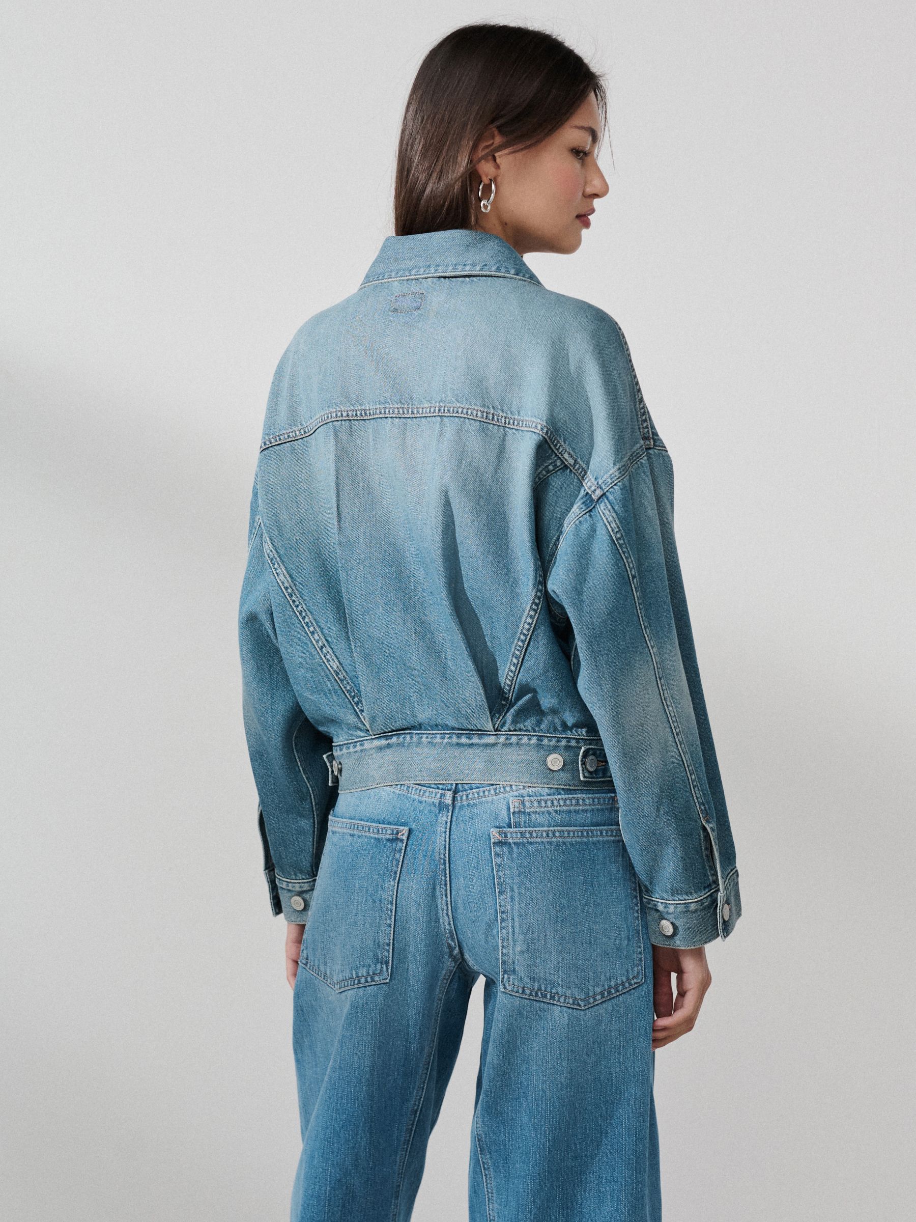 Buy Mid Blue Relaxed Denim Trucker Jacket from the Next UK online shop