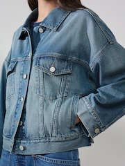 Albastru deschis - Relaxed Denim Trucker Jacket - Imaginea 5 din 8