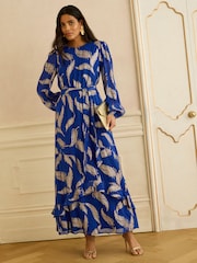 فستان ماكسي بياقة بحافة مستديرة تشكيلة EID من Love & Roses - صورة 3 من 4