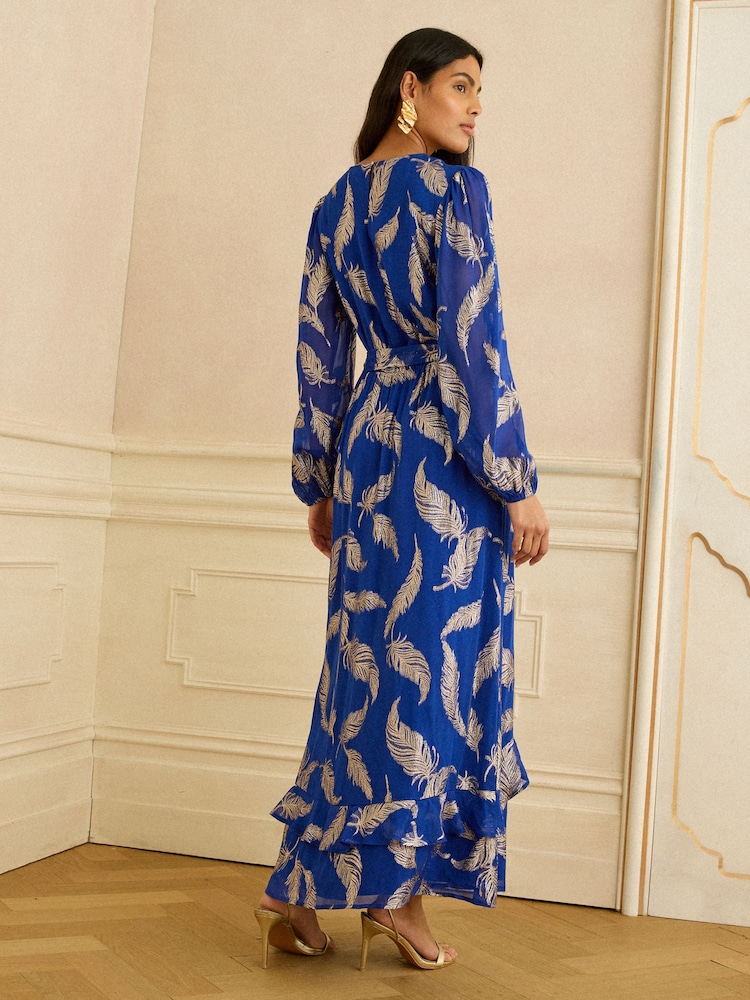 فستان ماكسي بياقة بحافة مستديرة تشكيلة EID من Love & Roses - صورة 4 من 4