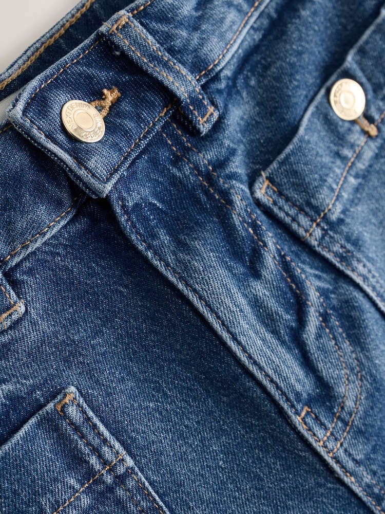 Dark Blue Patch Pocket Mini Shorts - Image 2 of 4