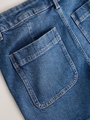 Dark Blue Patch Pocket Mini Shorts - Image 3 of 4