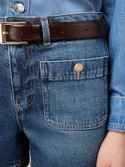 أزرق متوسط - شورت قصير بجيب رقعة - Image 5 of 8