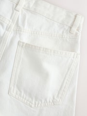 White Raw Hem Festival Denim Shorts - Image 9 of 11