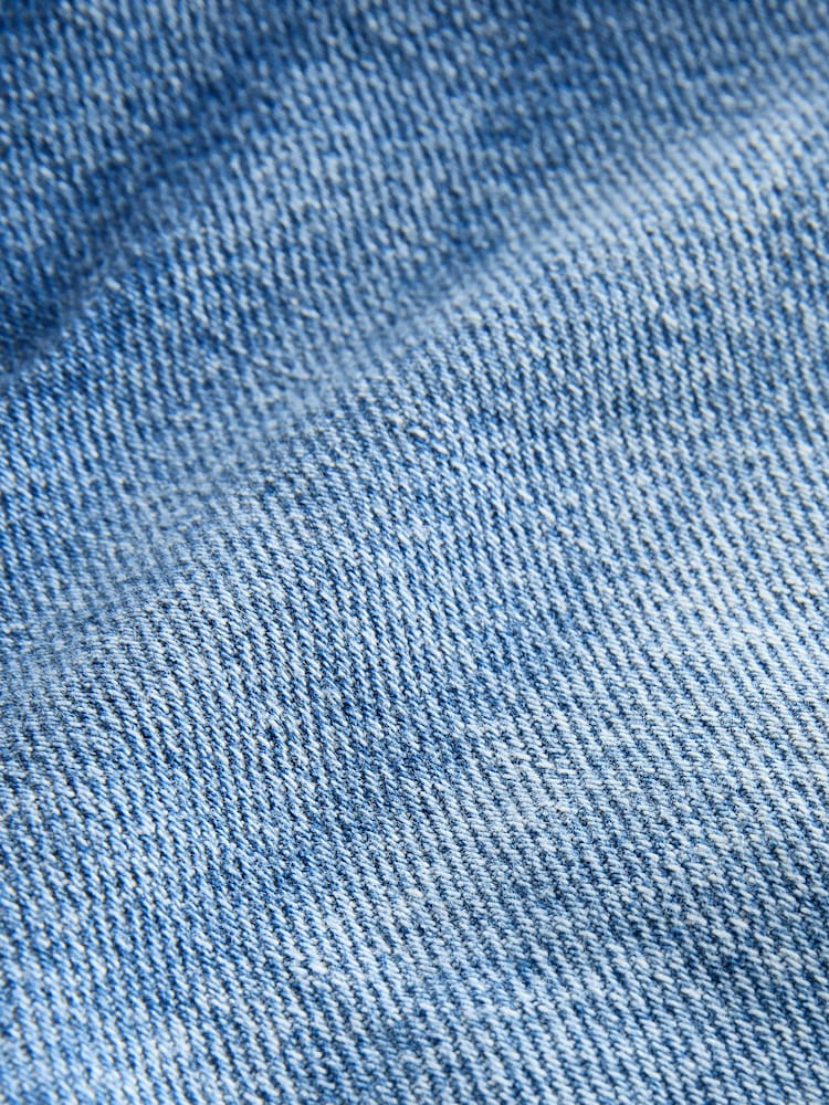 Mid Blue Raw Hem Denim Shorts - Image 11 of 11