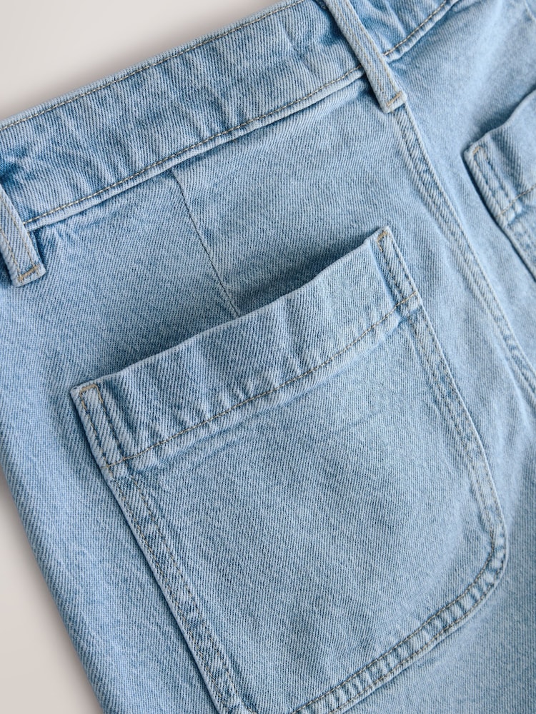 أزرق فاتح - شورت قصير بجيب رقعة - Image 8 of 8