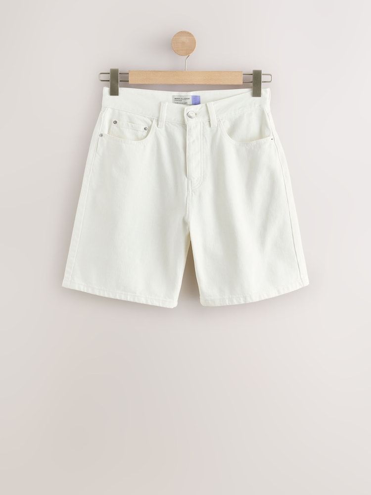 白色 - Bermuda Denim Shorts - 4的图像1｝