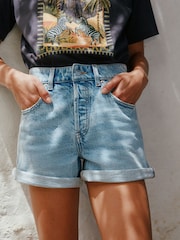 Light Blue Denim Timeless Shorts - Image 5 of 6