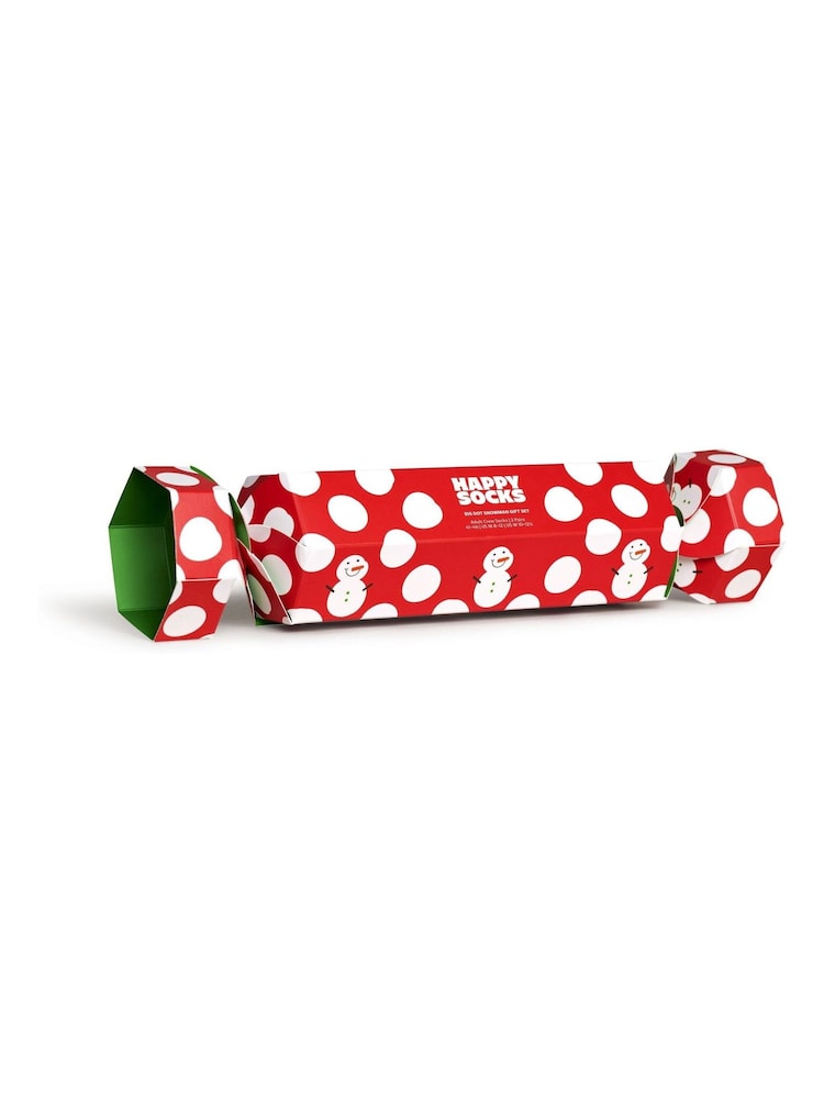 Happy Socks Red 2 Pack Big Dot Snowman Socks Gift Set - Image 4 of 4