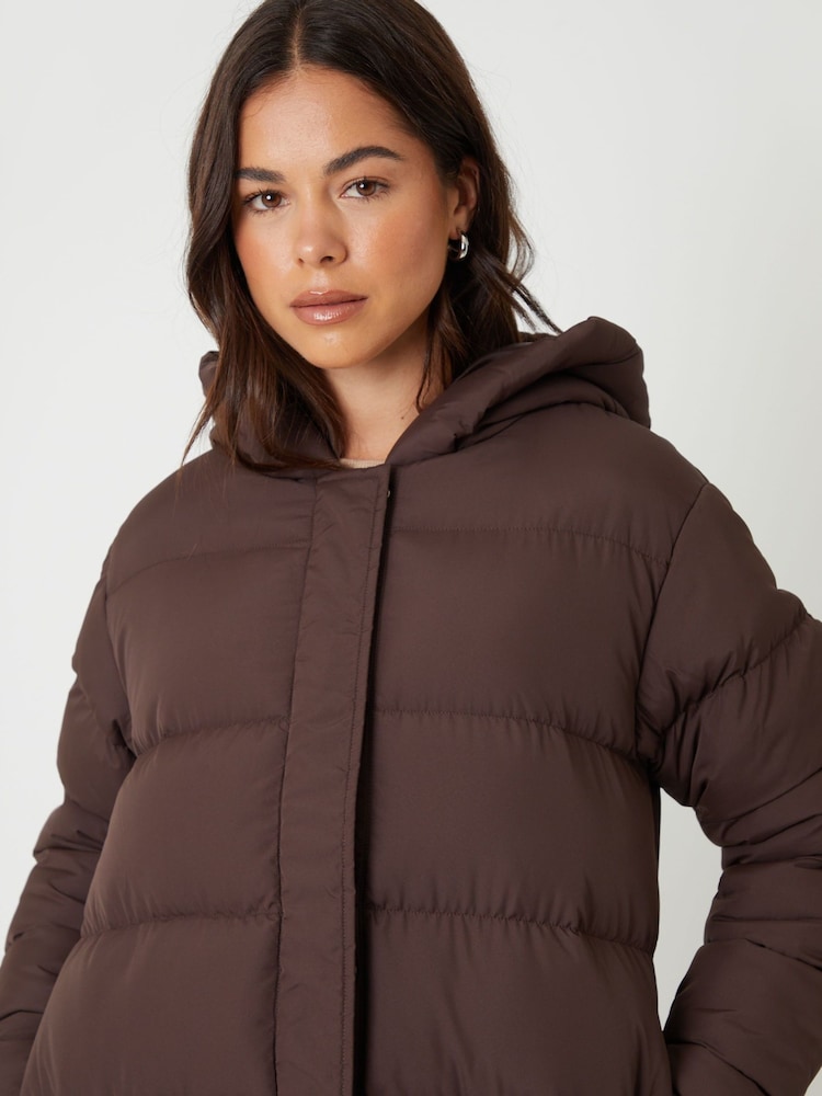 Threadbare Brown Petite Puffer Jacket - Image 5 of 5 Threadbare Brown Petite Puffer Jacket - Image 5 of 5