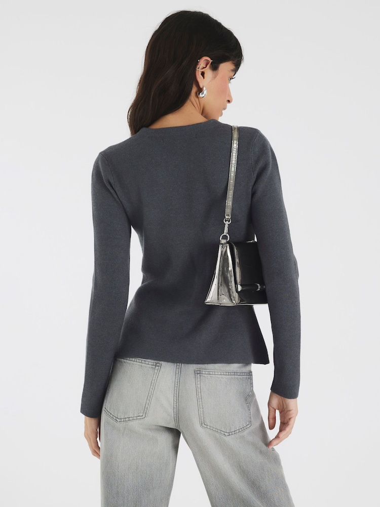 River Island Grey Button up Cardigan - Image 2 of 4