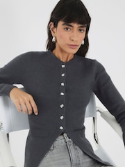 River Island Grey Button up Cardigan - Image 4 of 4