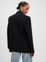 River Island Black Crepe Ruched Sleeve Blazer - Image 4 of 4