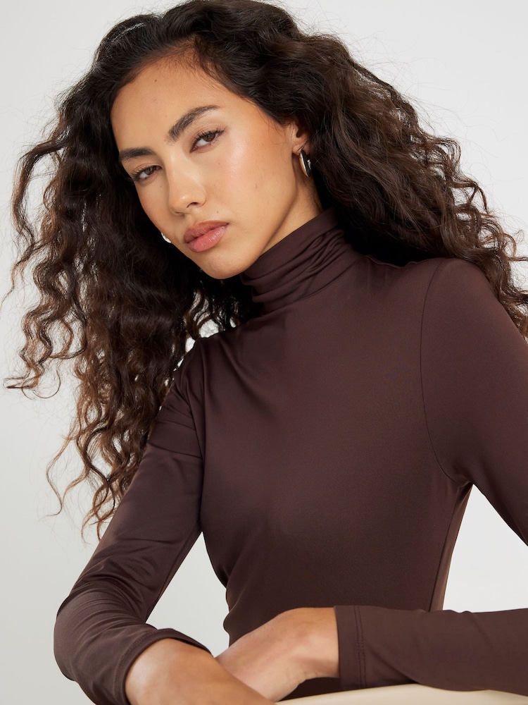 River Island Black/Brown 2 Pack Long Sleeve Roll Neck Tops - Image 5 of 5