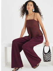 River Island Purple Easy Wide Leg Smart Trousers - Image 3 of 5
