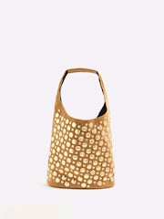 River Island Brown Studded Suedette Bucket Bag - Image 2 of 6
