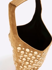 River Island Brown Studded Suedette Bucket Bag - Image 5 of 6