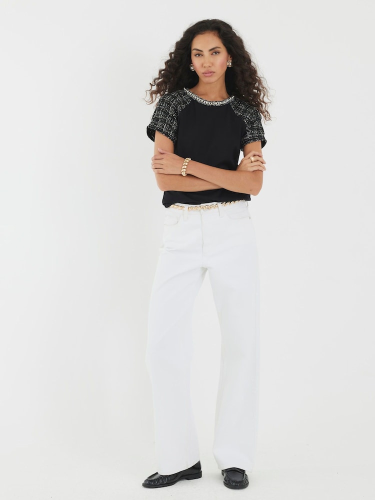 River Island Black Boucle Boutique T-Shirt - Image 2 of 4