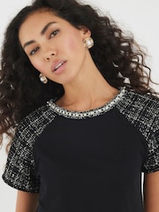 River Island Black Boucle Boutique T-Shirt - Image 4 of 4