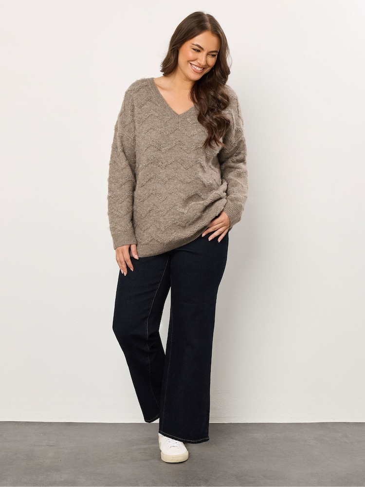 Evans Zig Zag V-Neck Jumper - Image 2 of 5