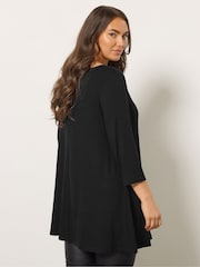 Evans Foil Sequin Neck Swing Black Top - Bild 3 von 5