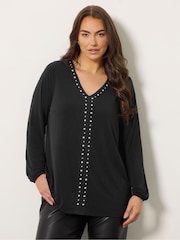 Evans Studded Jersey Top - Image 1 of 5