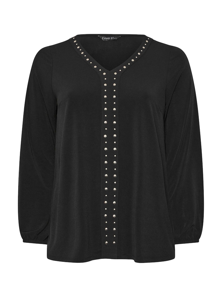 Evans Studded Jersey Top - Image 5 of 5