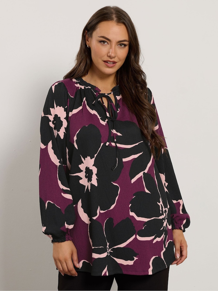 Evans Large Purple Floral Boho Top - Image 1 of 5