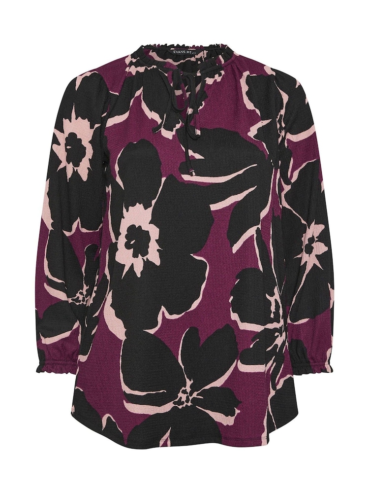 Evans Large Purple Floral Boho Top - Image 5 of 5