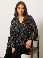 Evans Jersey Notch Neck Black Top - Imagen 1 de 5