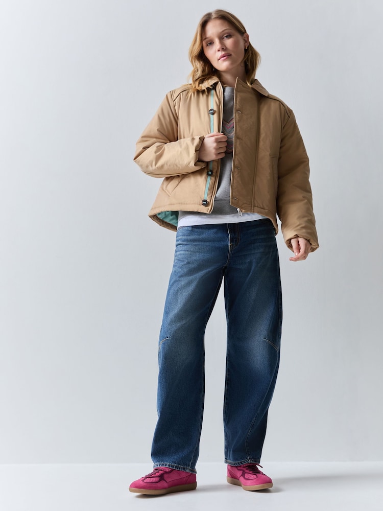 PS Paul Smith Brown Puffer Cropped Trench Coat - Image 2 of 8 PS Paul Smith Brown Puffer Cropped Trench Coat - Image 2 of 8