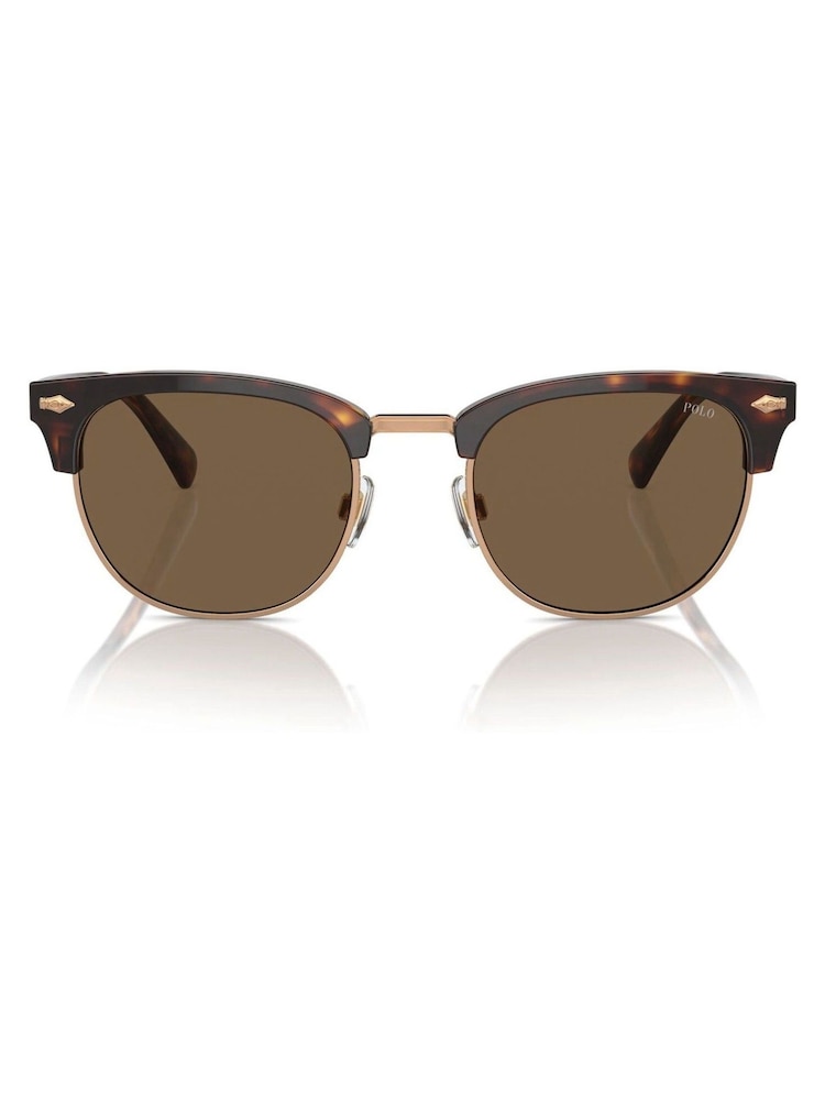 Polo Ralph Lauren Brown Ph4217 Round Sunglasses - Image 6 of 6