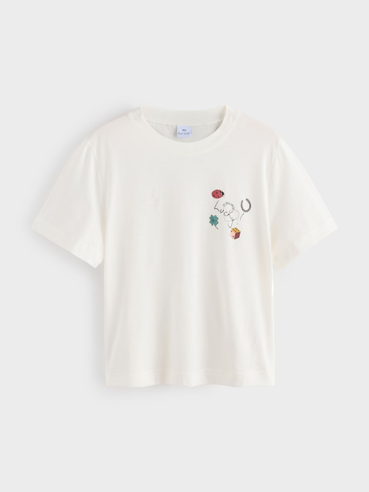 PS Paul Smith White Lucky Charm Graphic T-Shirt - Image 1 of 1