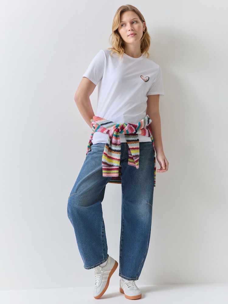 PS Paul Smith White Swirl Heart Graphic T-Shirt - Image 2 of 5