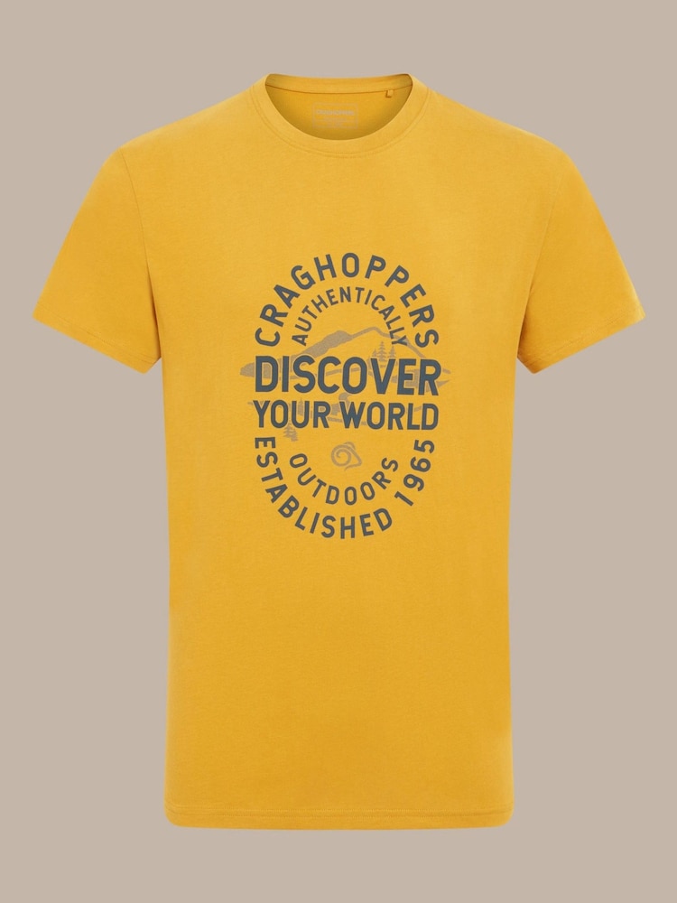 Craghoppers Yellow Lucent II Short Sleeve T-Shirt - Image 1 of 1 Craghoppers Yellow Lucent II Short Sleeve T-Shirt - Image 1 of 1