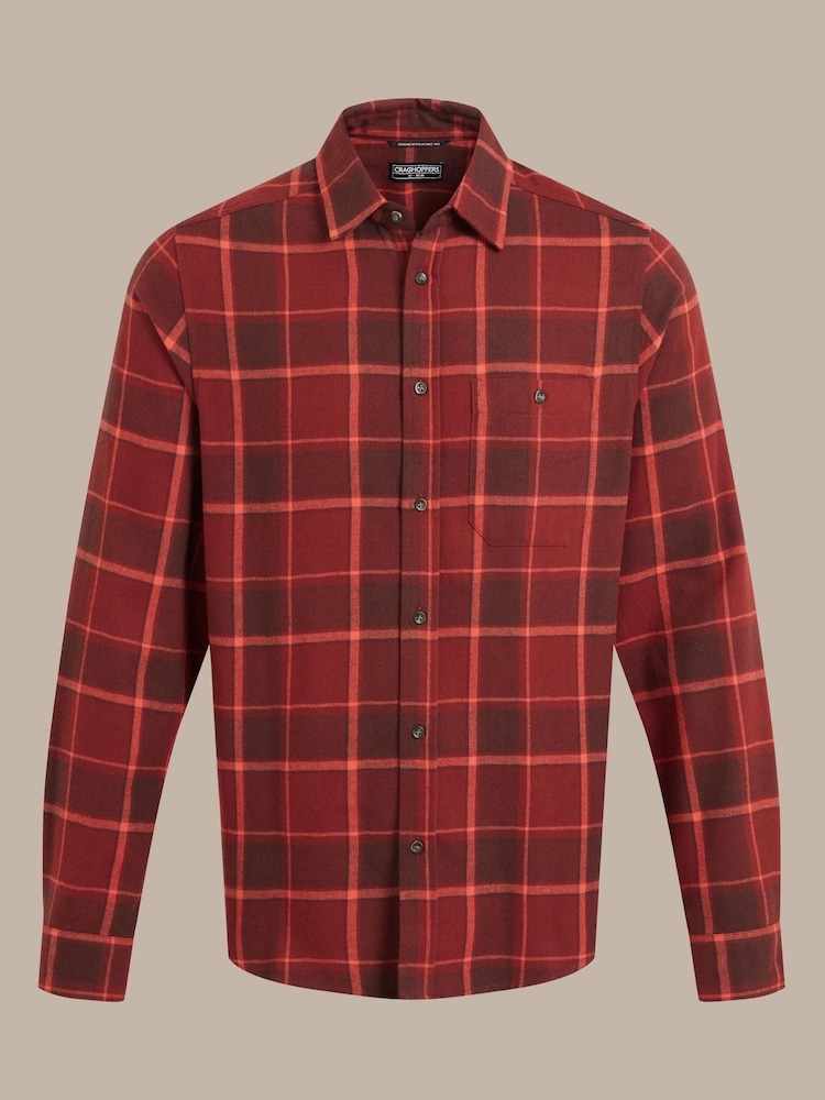 Craghoppers Red Gable Long Sleeve Shirt - Image 4 of 4 Craghoppers Red Gable Long Sleeve Shirt - Image 4 of 4