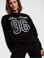 Victoria's Secret PINK Black Fleece Sweatshirt - Image 1 of 2