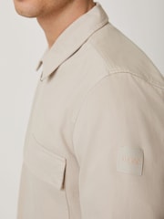 BOSS Cream Lorum Regular-Fit Zip Through Overshirt - Image 4 of 5