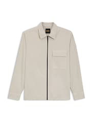 BOSS Cream Lorum Regular-Fit Zip Through Overshirt - Image 5 of 5