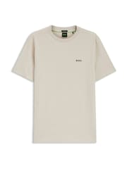 BOSS Cream Regular Fit Logo T-Shirt - Image 1 of 1